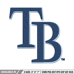 tampa bay rays logo embroidery, mlb embroidery, sport embroidery, logo embroidery, mlb embroidery design