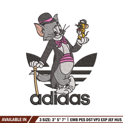 tom and jerry embroidery design, adidas embroidery, embroidery file, cartoon embroidery, logo shirt, digital download