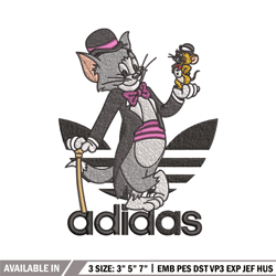 tom and jerry embroidery design, adidas embroidery, embroidery file, cartoon embroidery, logo shirt, digital download