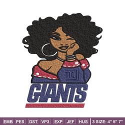 new york giants girl embroidery design, nfl girl embroidery, new york giants embroidery, nfl embroidery