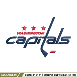 washington capitals logo embroidery, nhl embroidery, sport embroidery, logo embroidery, nhl embroidery design