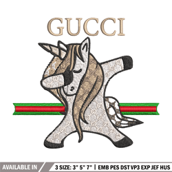 unicorn gucci embroidery design, gucci embroidery, embroidery file, logo shirt, sport embroidery, digital download.