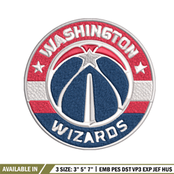 washington wizards logo embroidery, nba embroidery, sport embroidery, logo embroidery, nba embroidery design