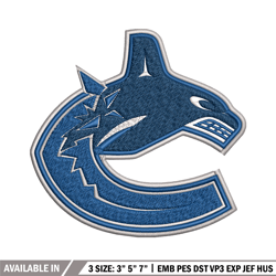 vancouver canucks logo embroidery, nhl embroidery, sport embroidery, logo embroidery, nhl embroidery design