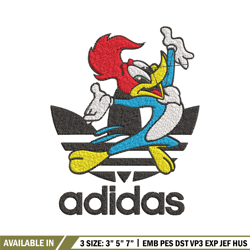 woody cartoon embroidery design, adidas embroidery, embroidery file, brand embroidery, logo shirt, digital download