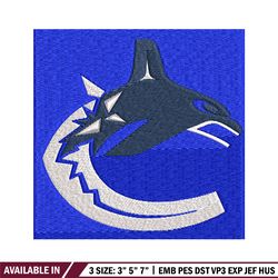 vancouver canucks logo embroidery, nhl embroidery, sport embroidery, logo embroidery, nhl embroidery design.