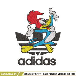 woody cartoon embroidery design, adidas embroidery, embroidery file, brand embroidery, logo shirt, digital download
