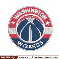 washington wizards logo embroidery, nba embroidery, sport embroidery, logo embroidery, nba embroidery design