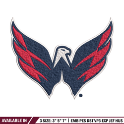 washington capitals logo embroidery, nhl embroidery, sport embroidery, logo embroidery, nhl embroidery design .