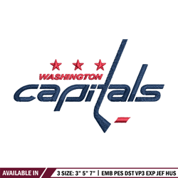 washington capitals logo embroidery, nhl embroidery, sport embroidery, logo embroidery, nhl embroidery design