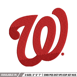 washington nationals logo embroidery, mlb embroidery, sport embroidery, logo embroidery, mlb embroidery design.