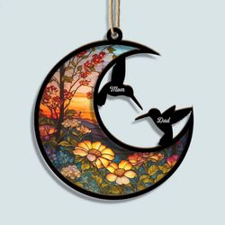 personalized hummingbird suncatcher - forever with you: memorial gift for family