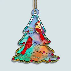 custom christmas tree memorial suncatcher - personalized family loss ornament