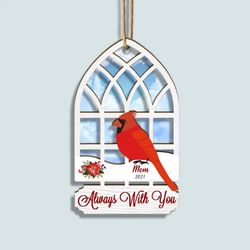 personalized suncatcher ornament - always with you: custom christmas memorial gift for family