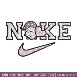 nike gnomes embroidery design, chrismas embroidery, nike embroidery, embroidery file, logo shirt, digital download