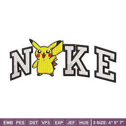 nike pikachu embroidery design, pokemon embroidery, nike design, embroidery file, anime shirt, digital download