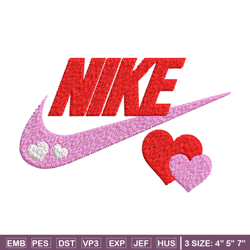 nike pink love embroidery design, brand embroidery, nike embroidery, embroidery file, logo shirt, digital download