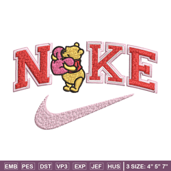 nike pooh embroidery design, pooh embroidery, nike embroidery, embroidery file, logo shirt, digital download