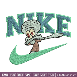 nike squidward embroidery design, spongebob embroidery, nike embroidery, embroidery file, logo shirt, digital download