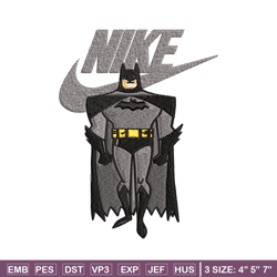 nike swoosh batman embroidery design, batman cartoon embroidery, nike design, embroidery file, instant download.