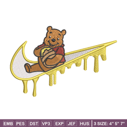 nike winnie the pooh embroidery design, cartoon embroidery, nike design, embroidery file, logo shirt, digital download.