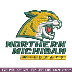 northern michigan wildcats embroidery, northern michigan wildcats embroidery, sport embroidery, ncaa embroidery.