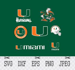 miami hurricanes svg,png,eps cameo cricut design template stencil vinyl decal tshirt transfer iron on