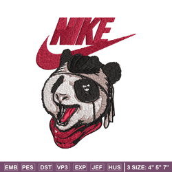 panda cartoon nike embroidery design, panda cartoon embroidery, nike design, embroidery file, instant download.