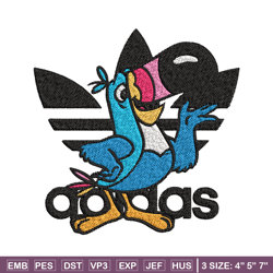 parrot adidas embroidery design, adidas embroidery, brand embroidery, embroidery file, logo shirt, digital download