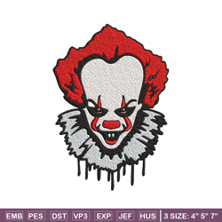 pennywise embroidery design, pennywise halloween embroidery, embroidery file, halloween design, digital download.
