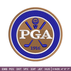 pga logo embroidery design, pga logo embroidery, logo design, embroidery file, golf embroidery, digital download