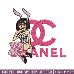 pink bunny girl embroidery design, gucci embroidery, brand embroidery, embroidery file, logo shirt, digital download