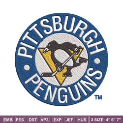 pittsburgh penguins logo embroidery, nhl embroidery, sport embroidery, logo embroidery, nhl embroidery design