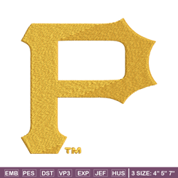 pittsburgh pirates logo embroidery, mlb embroidery, sport embroidery, logo embroidery, mlb embroidery design