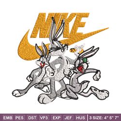 rabbit cartoon nike embroidery design, cartoon embroidery, nike design, embroidery file, logo shirt, instant download.
