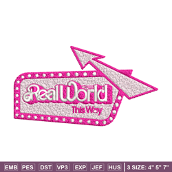 realworld this way embroidery design, logo embroidery, logo design, embroidery file, logo shirt, digital download.