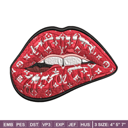 red lip embroidery design, lips embroidery, embroidery file, brand embroidery, logo shirt, digital download
