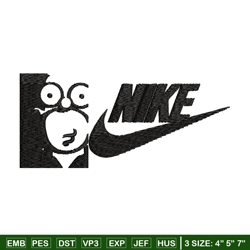 homer simpson nike embroidery design, homer simpson embroidery, nike design, embroidery file, instant download.