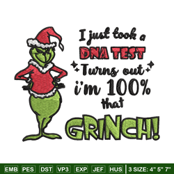 i just took a dna test grinch embroidery design, grinch christmas embroidery, grinch design, instant download