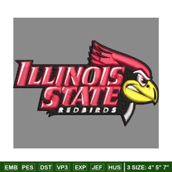 illinois state redbirds embroidery design, illinois state redbirds embroidery, sport embroidery, ncaa embroidery.
