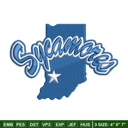 indiana state sycamores embroidery design, indiana state sycamores embroidery, logo sport embroidery, ncaa embroidery.