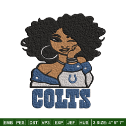 indianapolis colts girl embroidery design, nfl girl embroidery, indianapolis colts embroidery, nfl embroidery