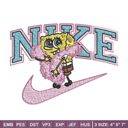 spongebob pink nike embroidery design, nike embroidery, brand embroidery, embroidery file, logo shirt, digital download