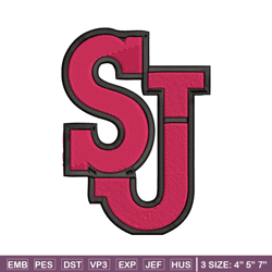 st john's red storm embroidery design, st john's red storm embroidery, logo sport, sport embroidery, ncaa embroidery