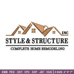 style & structure embroidery design, style & structure embroidery, logo design, embroidery file, digital download.