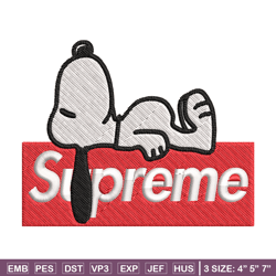 supreme snoopy dog embroidery design, supreme snoopy dog embroidery, cartoon design, embroidery file, digital download.
