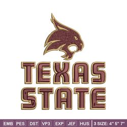 texas state bobcats embroidery design, texas state bobcats embroidery, logo sport embroidery, ncaa embroidery.