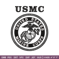 united states marine corps embroidery design, logo embroidery, logo design, embroidery file, digital download.