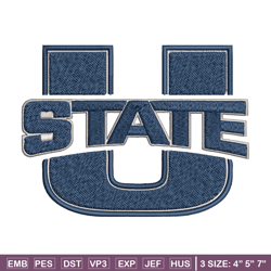 utah state aggies embroidery design, utah state aggies embroidery, logo sport embroidery, ncaa embroidery.