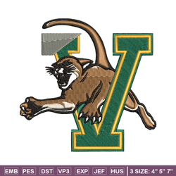 vermont catamounts embroidery design, vermont catamounts embroidery, logo sport, sport embroidery, ncaa embroidery.